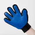 Gant de toilettage pour animaux chats chiens, brosse en silicone pour épilation et massage. - Main Gauche / Bleu