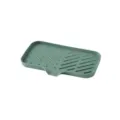 Portasapone in silicone verde, vassoio autosvuotante per lavandino del bagno e doccia. - Taglia L / verde-grigio
