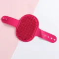 Brosse de bain en silicone rose pour animaux, massage doux et toilettage pour chats. - Grand (Emballé) / Rouge