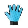 Gant de toilettage pour animaux bleu silicone brosse epilation chat chien bain massage outil - Main Gauche / Bleu ciel