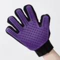 Haustier Pflegehandschuh für Katzen und Hunde, Silikon Bürste und Massagehandschuh Haarentfernung. - Lila