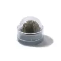 Jouet balle d'herbe à chat rotative avec couvercle de protection et base grise. - Saveur menthe (en sachet) / Gris