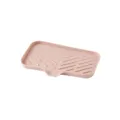 Portasapone scolapiatti in silicone rosa per piano bagno, antiscivolo pratico e durevole - Taglia L / Rosa chiaro