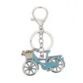 Metal Bicycle Keychain Blue Enamel Bike Key Ring Pendant Cute Bag Charm Gift Accessory - Lake Blue