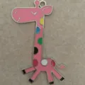 Pink giraffe zinc alloy keychain cute animal metal bag pendant charm for car keys decor - Pink