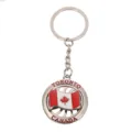 Llavero de metal creativo con bandera de Canada y letras de Toronto, recuerdo de viaje ideal. - Bandera nacional giratoria