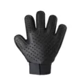 Pet grooming glove deshedding brush cat dog massage mitt hair remover black. - Black