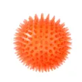 Balle de jouet à mâcher pour chien durable et épineuse, balle couinement en caoutchouc pour animaux. - Rouge