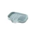 Portasapone in silicone per bagno, scolo automatico, vassoio portasapone blu azzurro - Taglia S / Azzurro