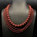 Multi-layer red beaded statement necklace vintage elegant stacking jewelry for women chic accessory - FM1397 Red Necklace (Single/Double Wear, Long/Short)