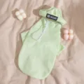 Sudadera con capucha verde claro para mascotas con cordón y etiqueta WCAT para gatos y perros. - Verde (Con Sombrero)