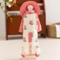 Süße Pfirsichdruck Hund Sonnencreme Kleidung vierbeinige Sommerkühlungsbekleidung mit Hut - XS / Rosa Pfirsich