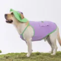 Sommer Hund Kühlweste und Hut Set, atmungsaktive Haustierkleidung für große Hunde. - Saitama Lila Großer Hundestil (Mit Hut Und Eisbeutel)