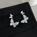 Elegante Zirkonia Schmetterling Ohrringe mit funkelndem Design für Damen und Sommer. - Zirkonia Schmetterling Stil (5832)