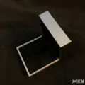 Caja de joyeria de cuero PU cuadrada anillo organizador 9x9cm estuche de regalo caja - Cuadrado gris