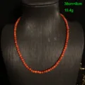Collar de cuentas rojas bohemio vintage con cadena de extensión, joya de piedra hecha a mano. - Collar de cuentas rojas