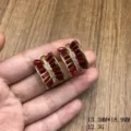 Pendientes vintage chapados en oro cristal rojo baguette circonitas para mujer elegantes - Pendientes de botón / Rojo