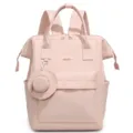Sac à dos femme rose mode avec poignée, sac décontracté anti-vol élégant pour voyage et école. - Rose