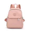 Pink mini oxford cloth backpack, lightweight casual travel daypack for women and girls. - Pink