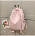 Sac à dos décontracté en nylon rose pour femmes et étudiants, cartable de voyage étanche léger. - Rose