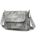 Sac bandoulière en toile grise grande capacité pour femme sac messager décontracté - Gris