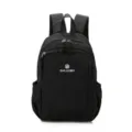 Sac à dos décontracté noir léger imperméable sac d'école avec poches multiples face - Noir