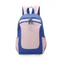 Sac à dos décontracté color-block en bleu et rose, cartable spacieux pour étudiants et voyage. - Bleu