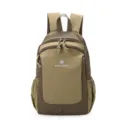 Lightweight waterproof color block casual backpack for outdoor student travel use. - Khaki