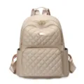 Sac à dos matelassé beige pour femme mode loisir voyage étanche grand sac de jour - Blanc Cassé