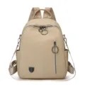 Sac à dos femme beige décontracté, élégant cartable de voyage avec poches zippées. - Beige