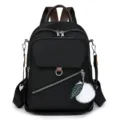 Zaino casual nero da donna leggero antifurto borsa da scuola da viaggio con ciondolo carino - Nero