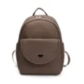 Brown PU leather women backpack stylish casual travel daypack daily school bag variant - Brown