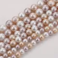 Gros plan de perles de coton texturées multicolores pour la création de bijoux DIY - Série Rose (1#) / 6mm (1 Brin environ 65 perles)