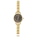 Elegante goldfarbene modulare Edelstahluhr mit grauem römischem Zifferblatt für Damen - Ganze Uhr Mit Schwarzem Zifferblatt / Gold