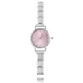 Modulare DIY-Edelstahluhr mit elegantem rosa Zifferblatt und römischen Ziffernindizes - Ganze Uhr Mit Rosa Zifferblatt / Stahlfarben