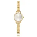Elegante goldene modulare Edelstahluhr für Damen mit rundem silbernen Zifferblatt - Ganze Uhr Mit Weißem Zifferblatt (Modell 5) / Gold