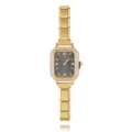 Elegante goldene Edelstahluhr mit einem DIY-Modularband und einer Lünette aus Kristallstrass - Ganze Uhr Mit Schwarzem Zifferblatt + Oktogonale Strass-Lünette (Modell 6) / Gold