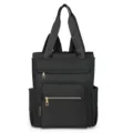Sac a dos femme en nylon noir grand capacite sac ordinateur portable voyage sac cabas - Noir