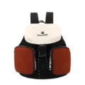 Mochila casual de nylon con gran capacidad y bolsillos prácticos para uso diario urbano - Rojo