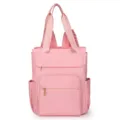 Pink oxford cloth backpack, multi-functional casual daypack with laptop compartment. - Cherry Blossom Pink