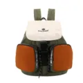 Mochila de nailon de gran capacidad moda casual para mujer viaje, verde y marrón. - Naranja