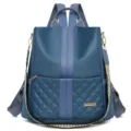 Bleu Femme Nylon Matelassé Sac à Dos Loisir Cartable Mode Anti-Vol Variante Style - Bleu