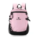Sac à dos de randonnée bicolore rose, sac de voyage sport en plein air avec poches en filet. - Rose