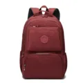Grand sac à dos de loisirs en nylon pour voyage et école avec plusieurs poches. - Rouge Foncé
