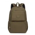Grand sac à dos en nylon pour voyage, école et usage quotidien, durable et élégant. - Vert Militaire