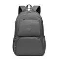 Zaino in nylon grande capacità per viaggi casual, scuola e uso quotidiano con tasche. - Grigio scuro