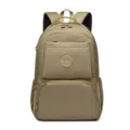 Zaino in nylon di grande capacità in khaki con tasche multiple con zip per viaggi casual. - Kaki