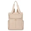 Femme loisir toile sac à dos élégant convertible voyage sac à main beige nouveau - Blanc Perle