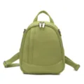 Mini sac à dos pour femme en cuir vert sac de voyage décontracté mode avec double zips. - Vert