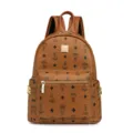 Sac à dos en cuir marron avec motif d'ours, sac d'école coréen tendance pour femmes. - L / Marron